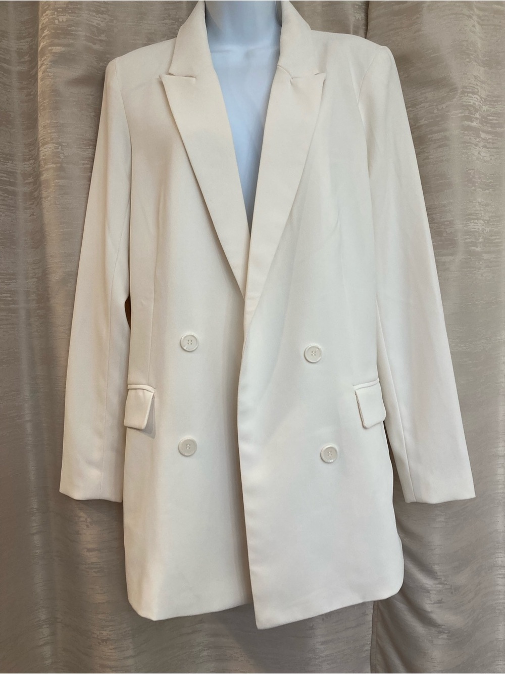 Racheal Zoe Women’s Double-Breasted Cream Blazer Jacket Medium